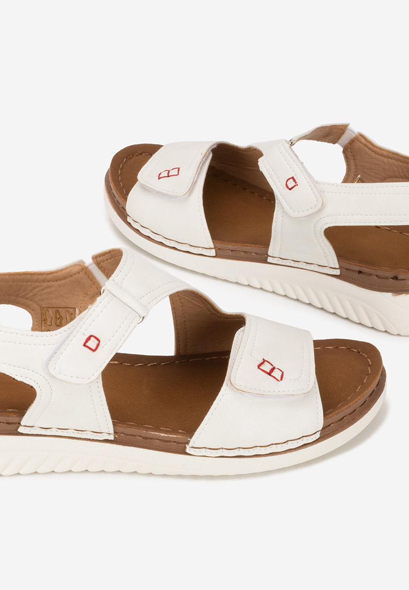 Sandale dama fara toc Metina V2 albe