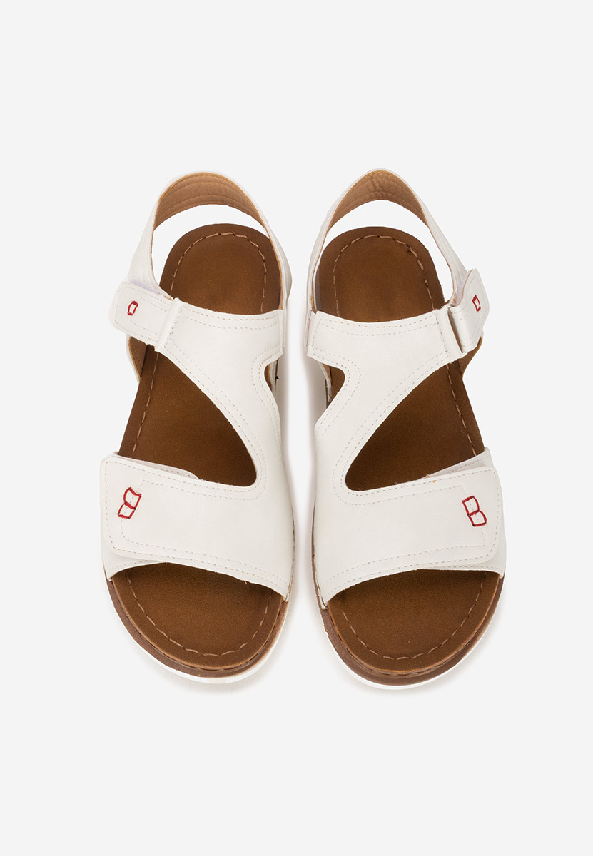 Sandale dama fara toc Metina V2 albe