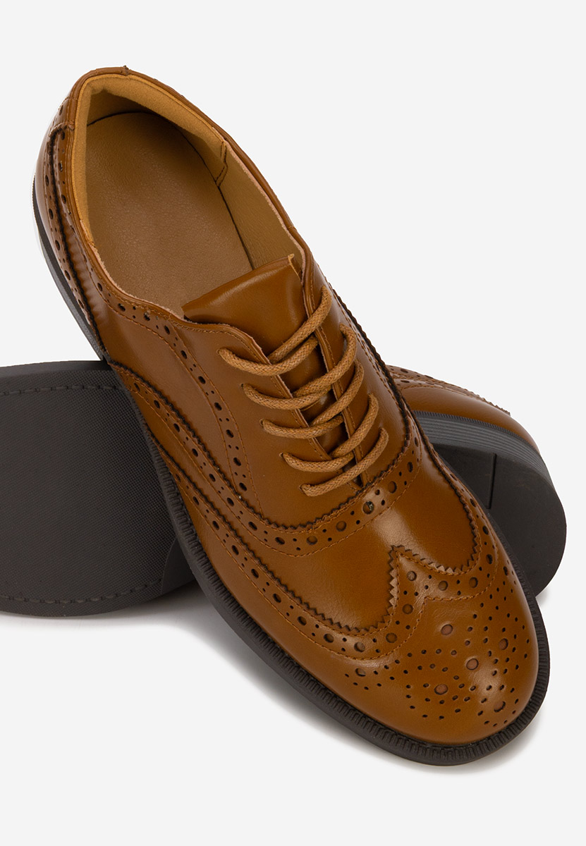 Pantofi dama brogue Valira camel