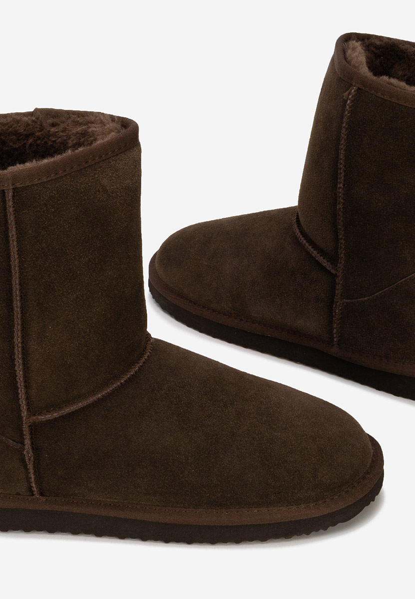 Cizme tip ugg Crisea maro