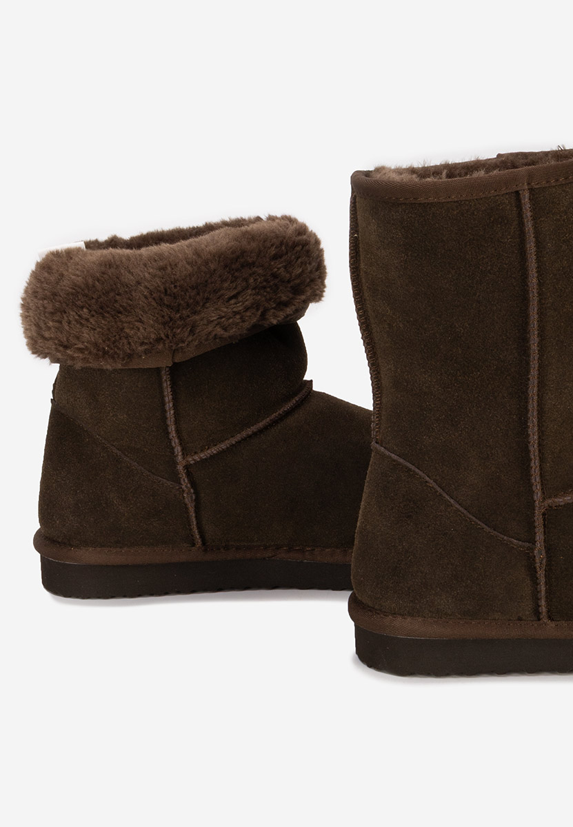 Cizme tip ugg Crisea maro