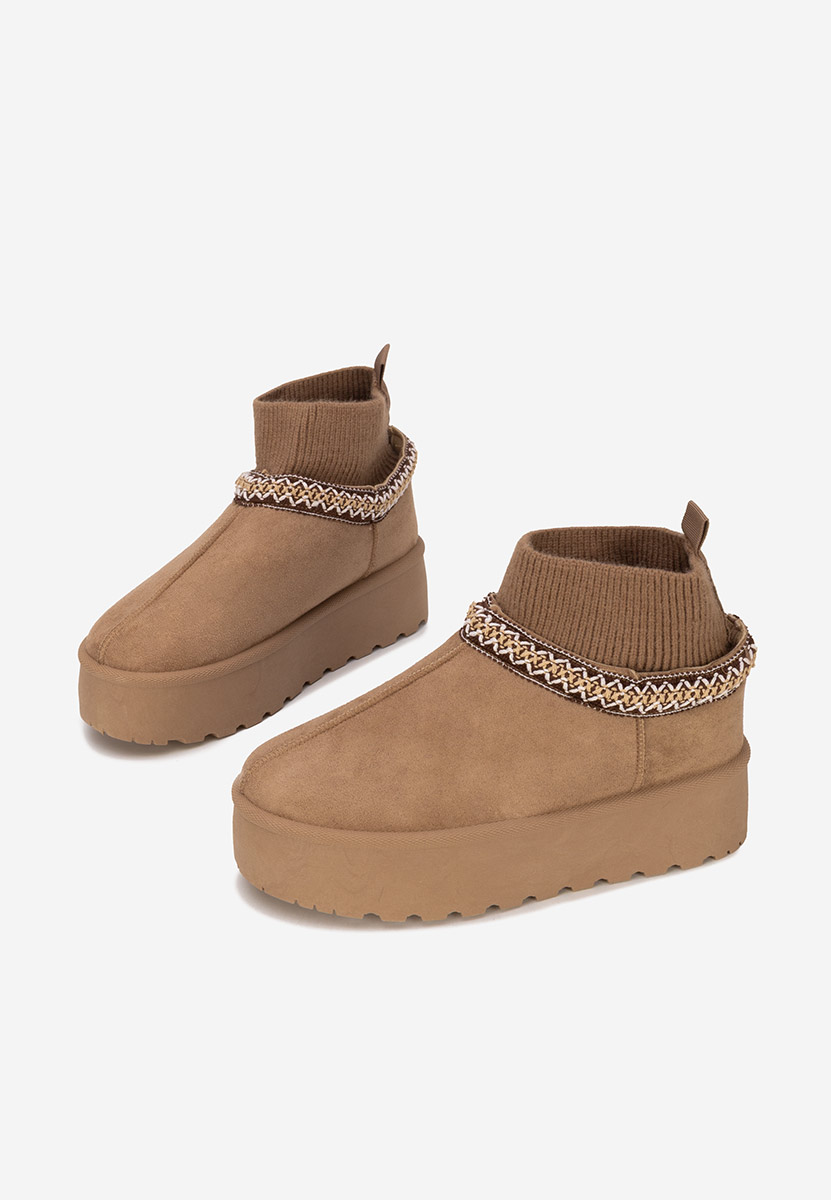 Cizme tip ugg Anadelia kaki