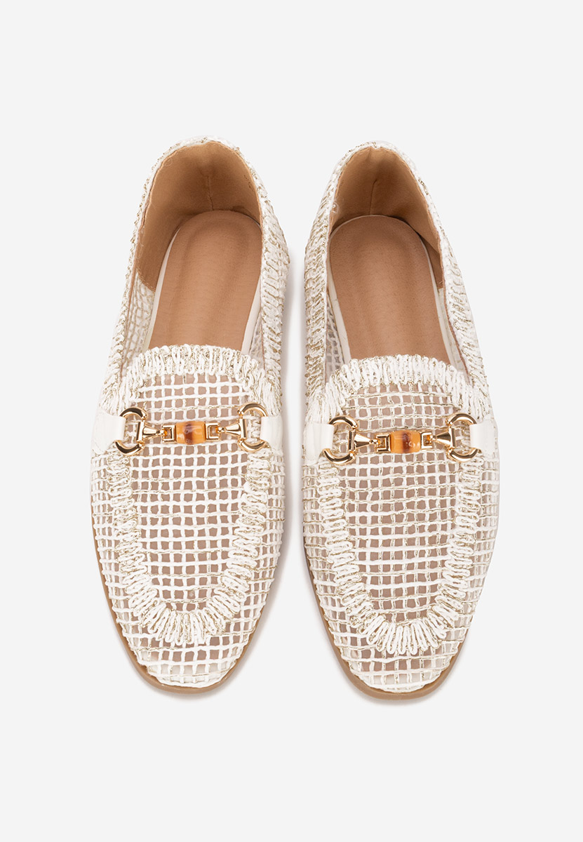 Mocasini dama Jayna albi