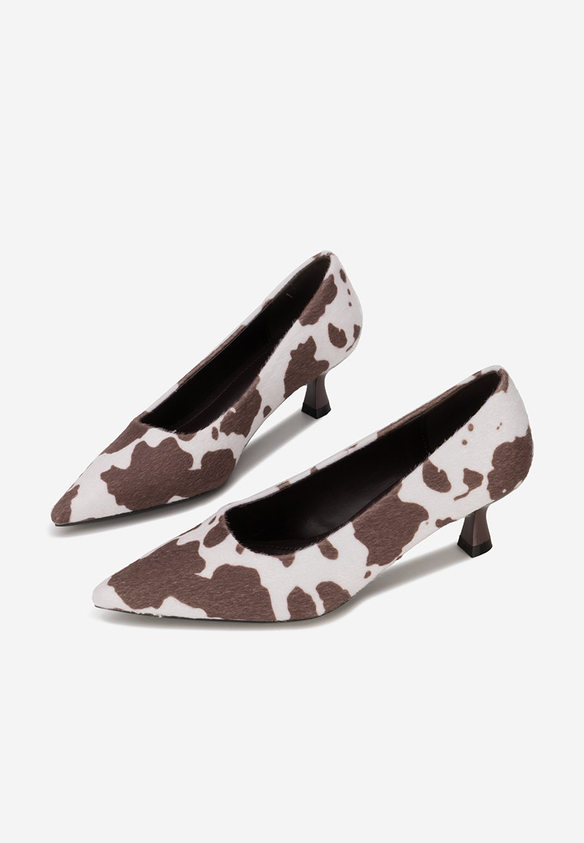 Pantofi cu toc mic Glimera animal print