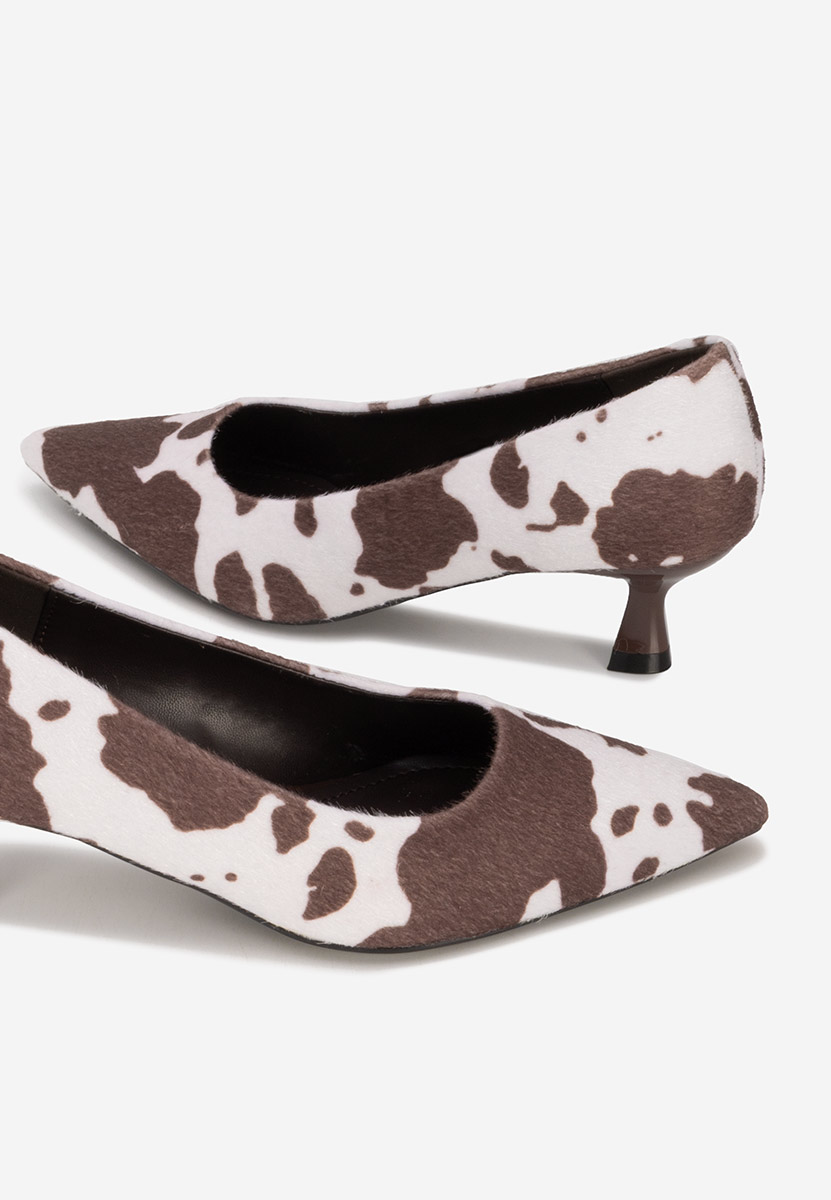 Pantofi cu toc mic Glimera animal print