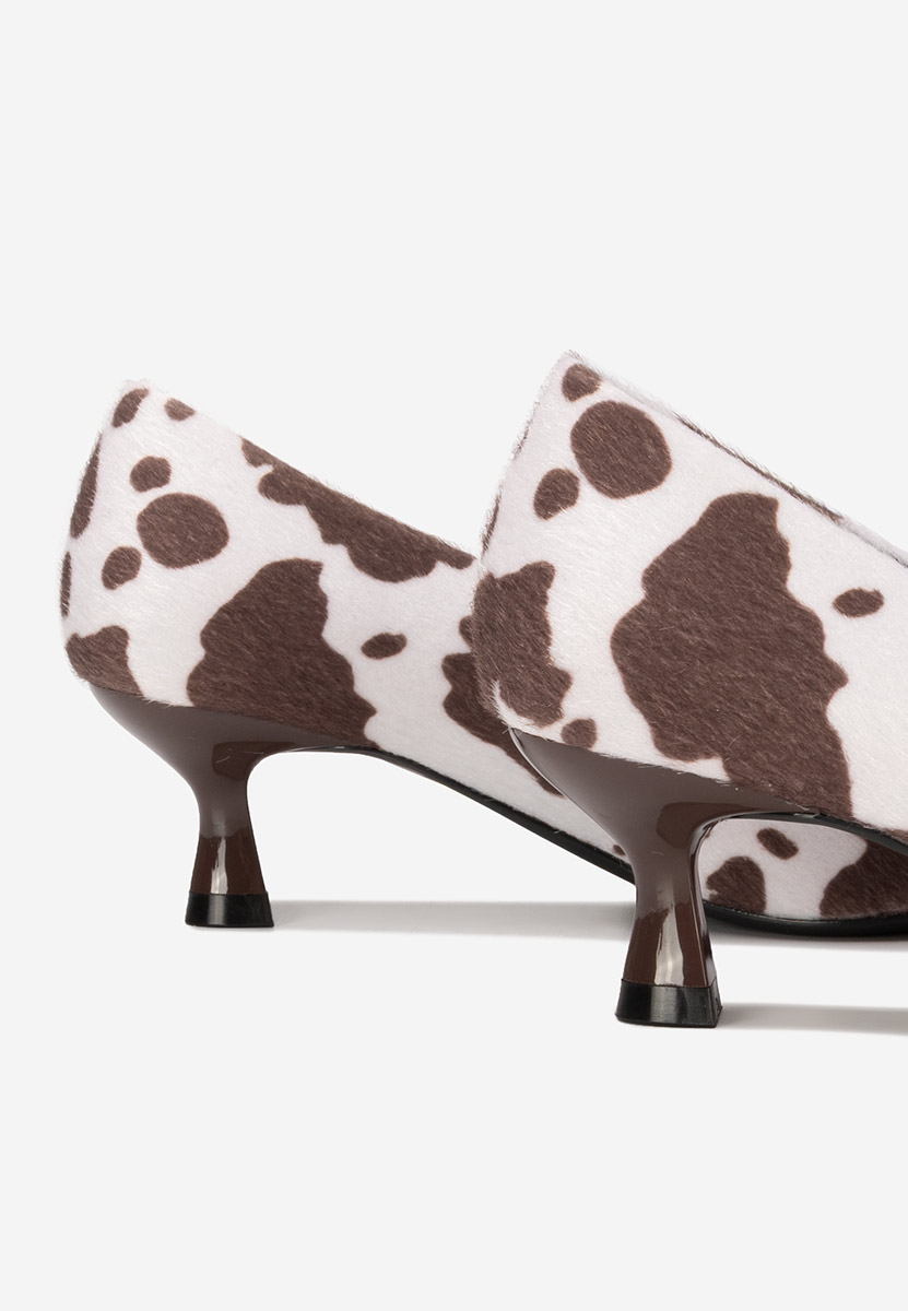 Pantofi cu toc mic Glimera animal print