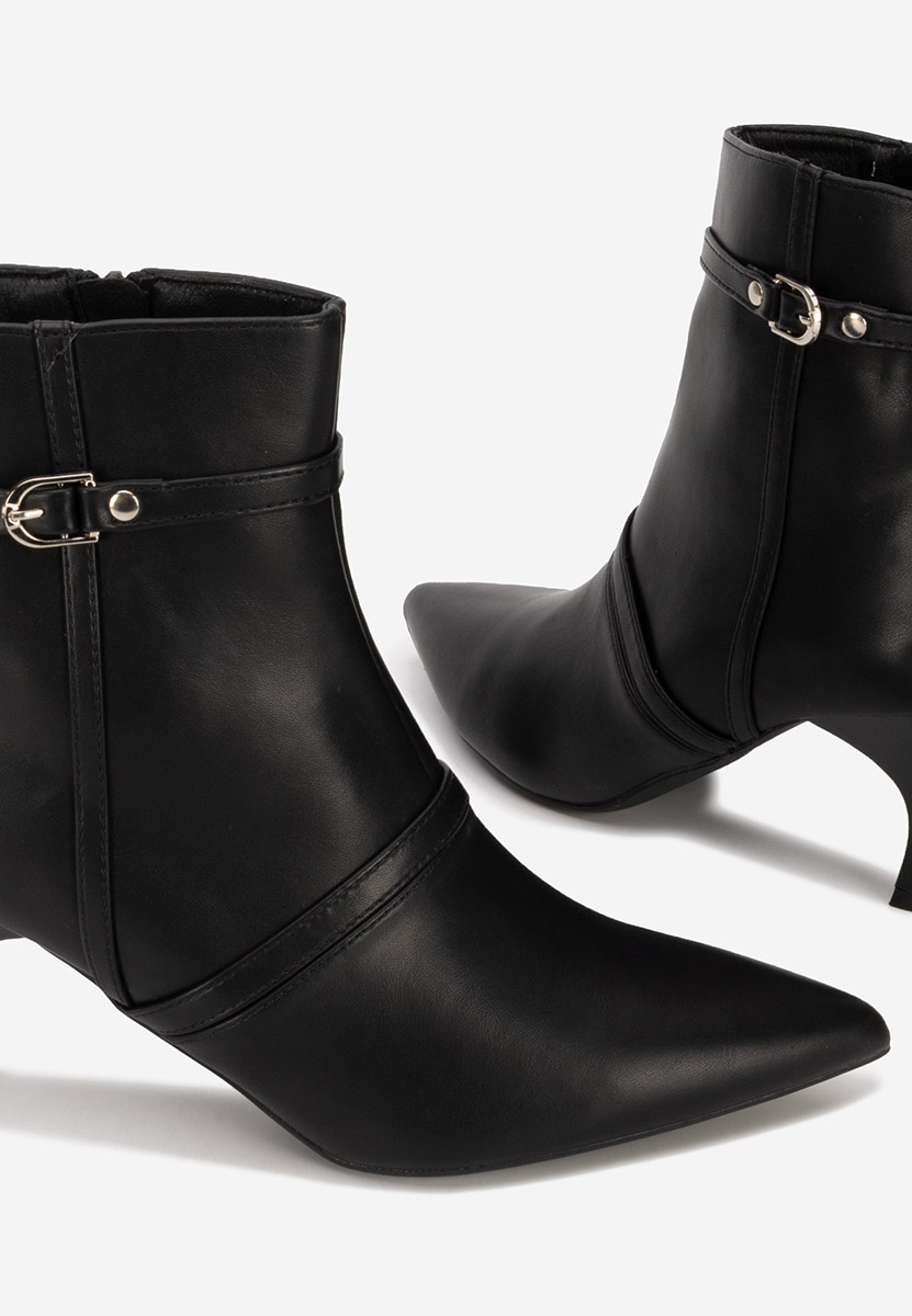 Botine cu toc subtire Aninia negre