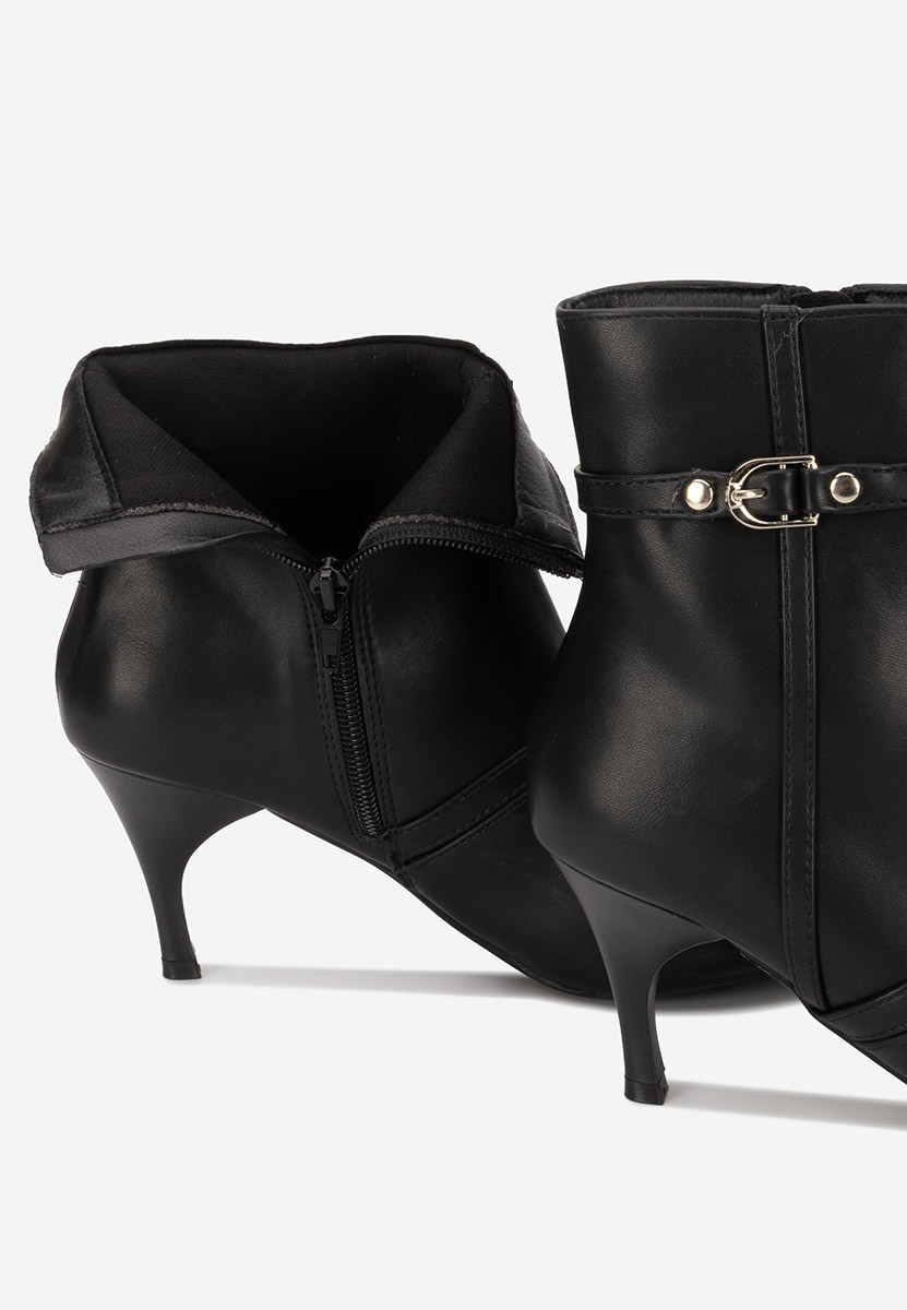 Botine cu toc subtire Aninia negre