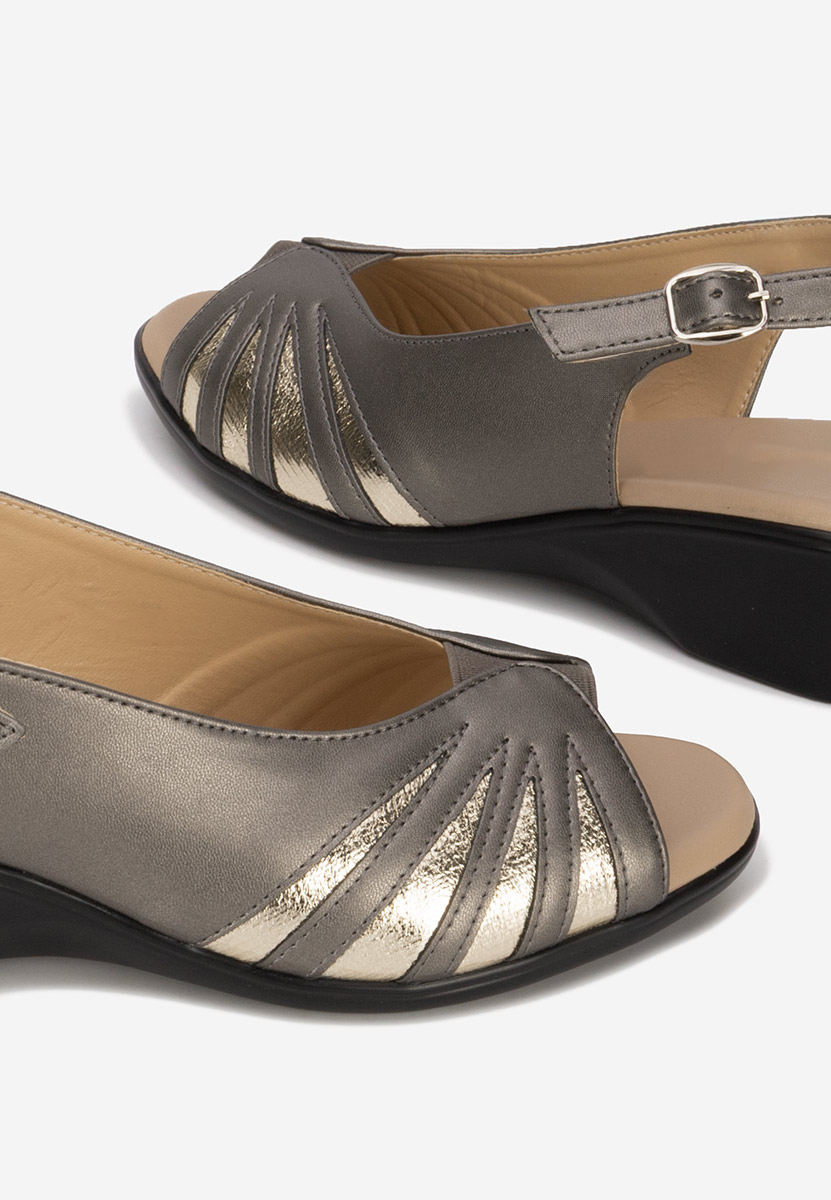 Sandale cu toc mic Marelia gri