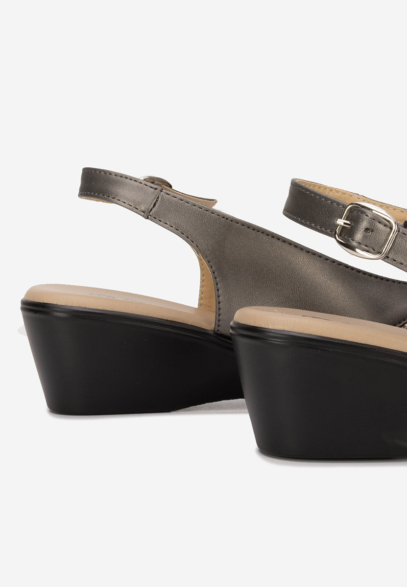 Sandale cu toc mic Marelia gri