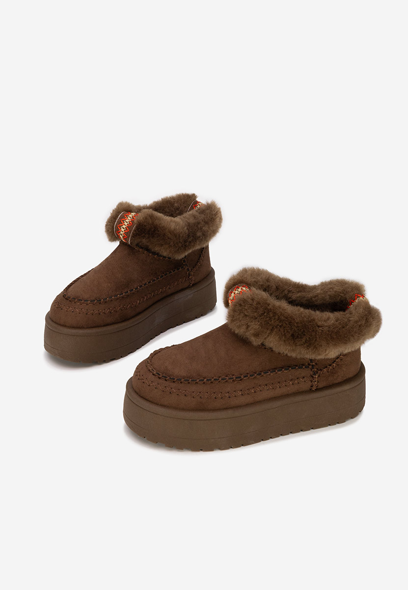 Cizme tip ugg Sarida maro