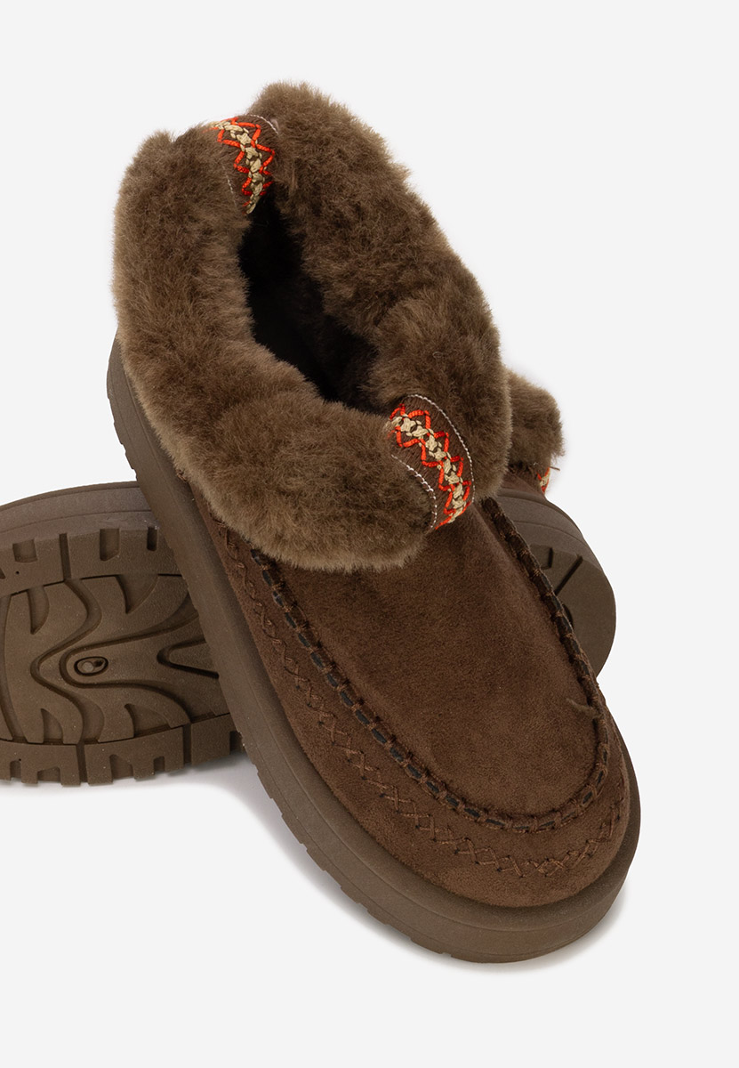 Cizme tip ugg Sarida maro