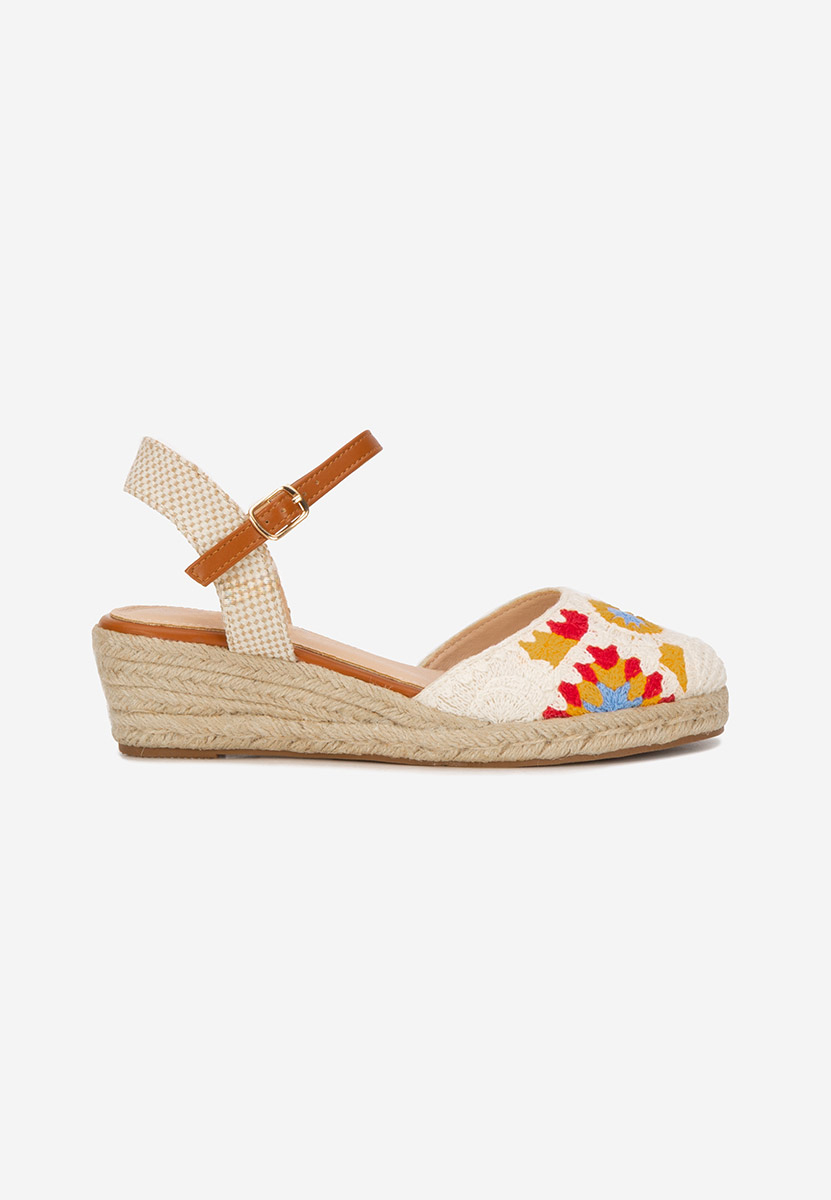 Sandale tip espadrile Elioth albe