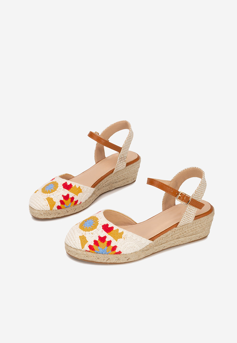 Sandale tip espadrile Elioth albe