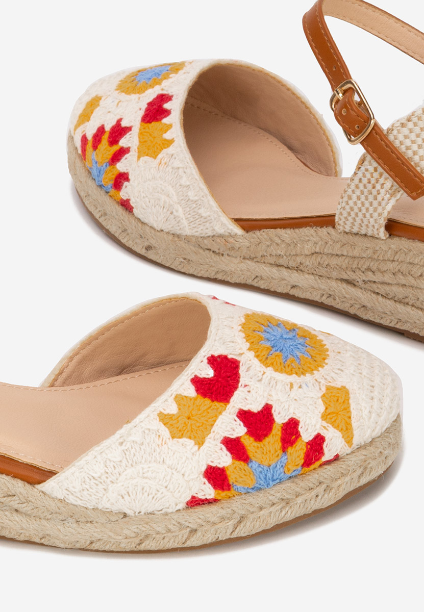 Sandale tip espadrile Elioth albe