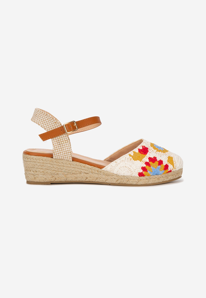 Sandale tip espadrile Elioth V2 albe