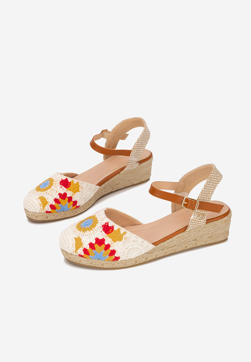 Sandale tip espadrile Elioth V2 albe
