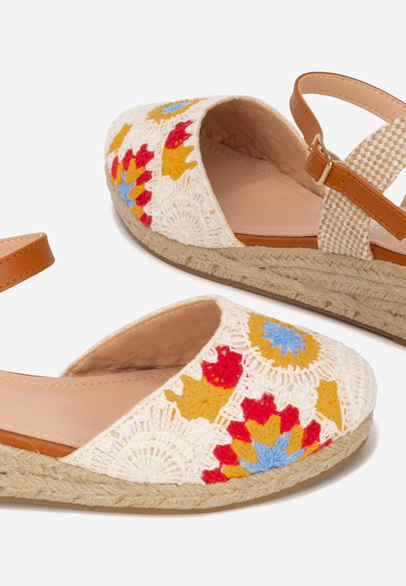 Sandale tip espadrile Elioth V2 albe
