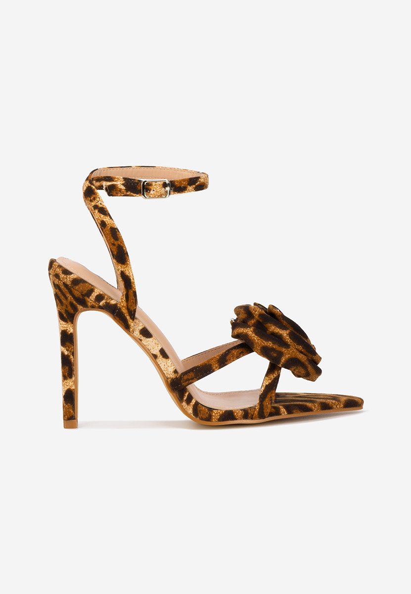 Sandale cu toc subtire Meliysha leopard