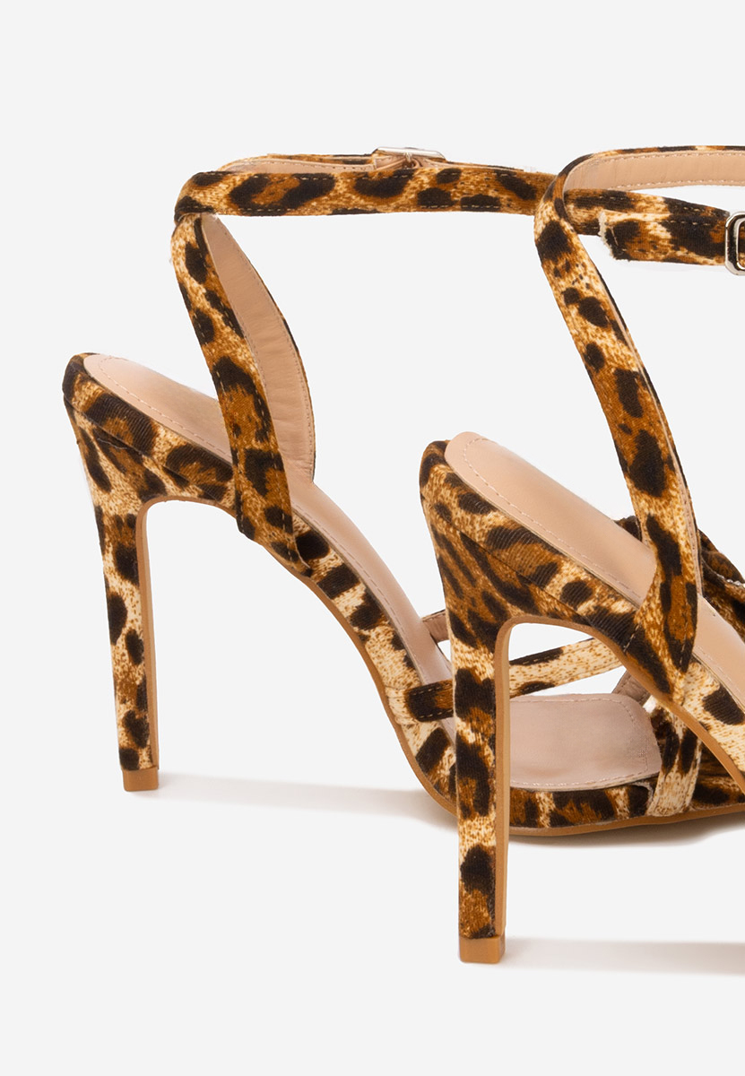 Sandale cu toc subtire Meliysha leopard