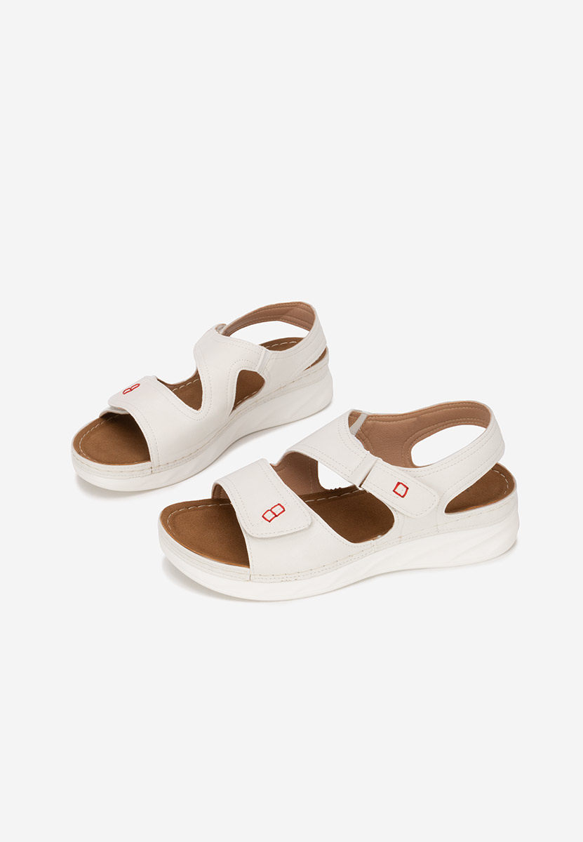 Sandale dama fara toc Metina albe