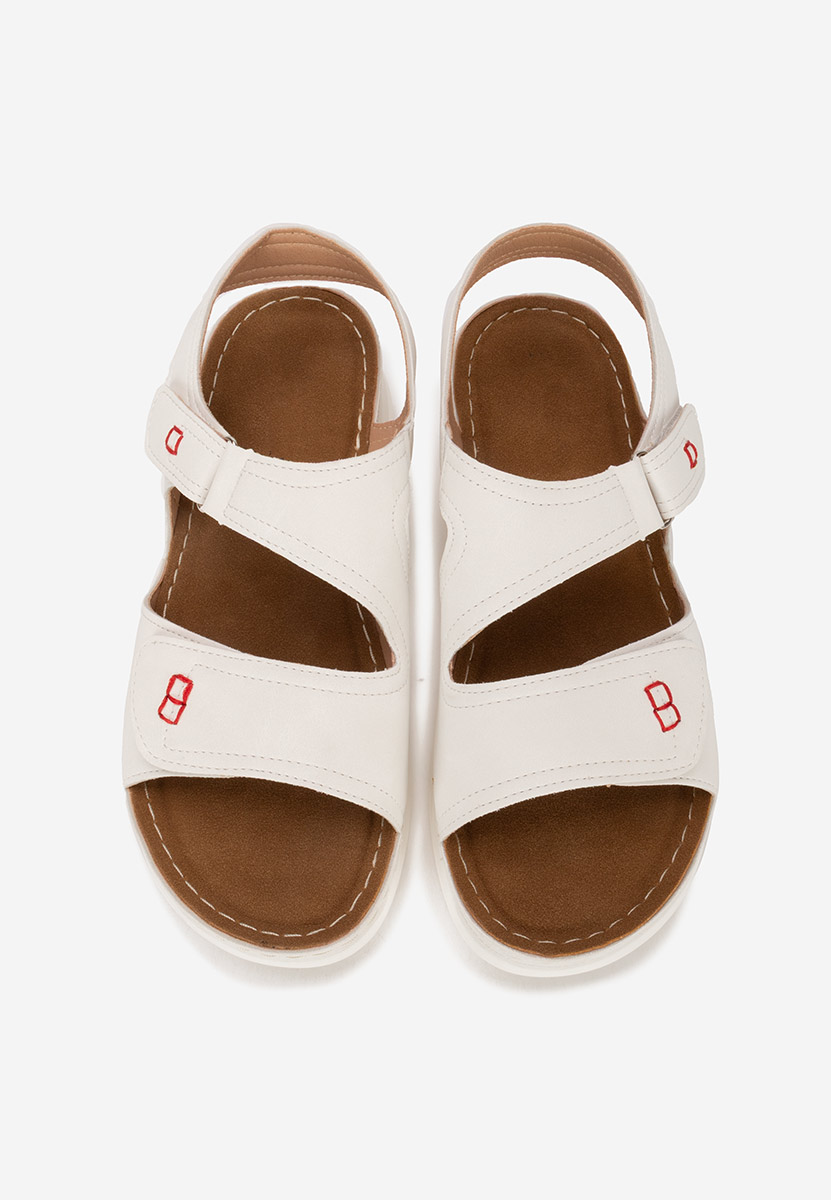 Sandale dama fara toc Metina albe