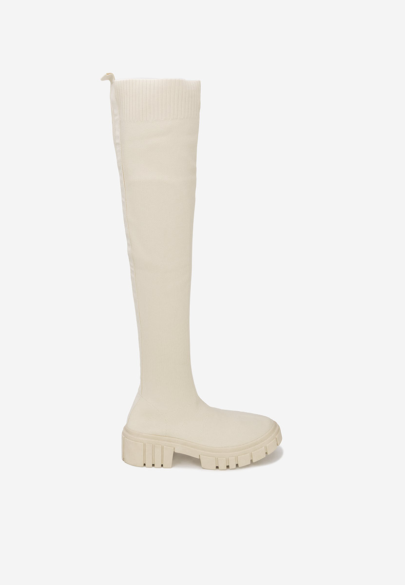 Cizme lungi dama Raena bej