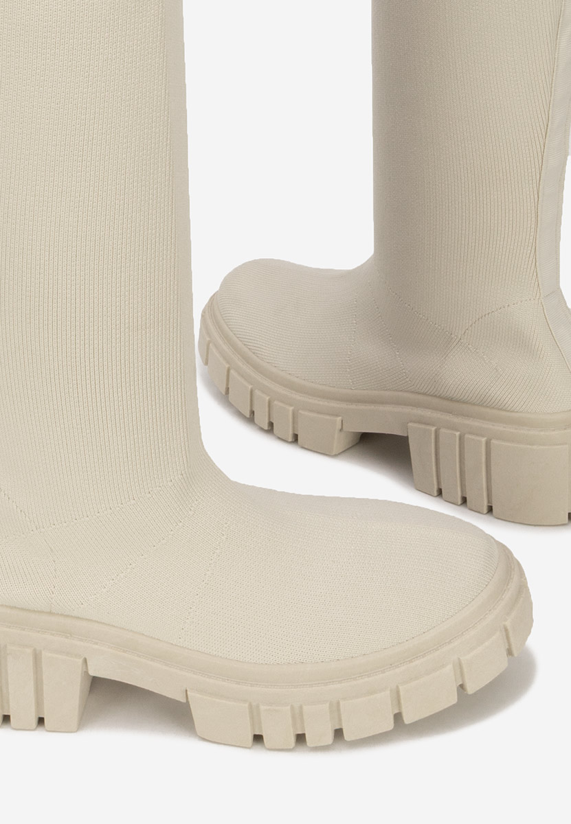 Cizme lungi dama Raena bej