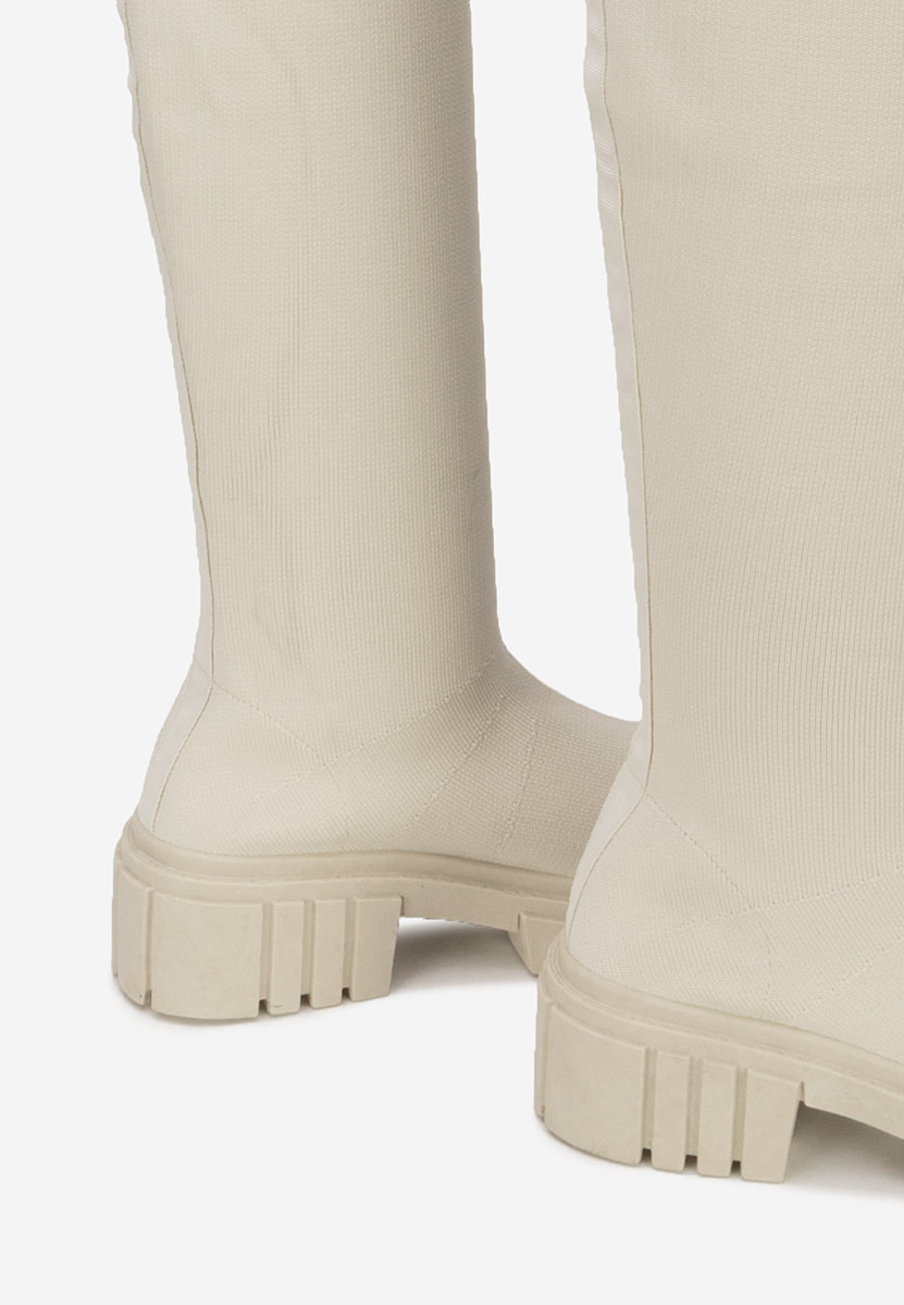 Cizme lungi dama Raena bej