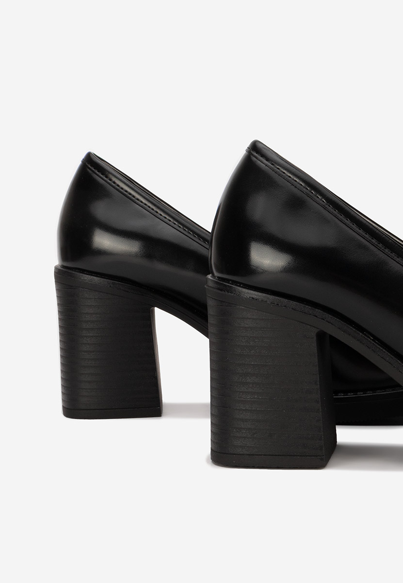 Mocasini cu toc Selira negri