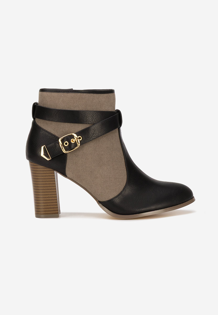 Botine cu toc gros Elbada negre