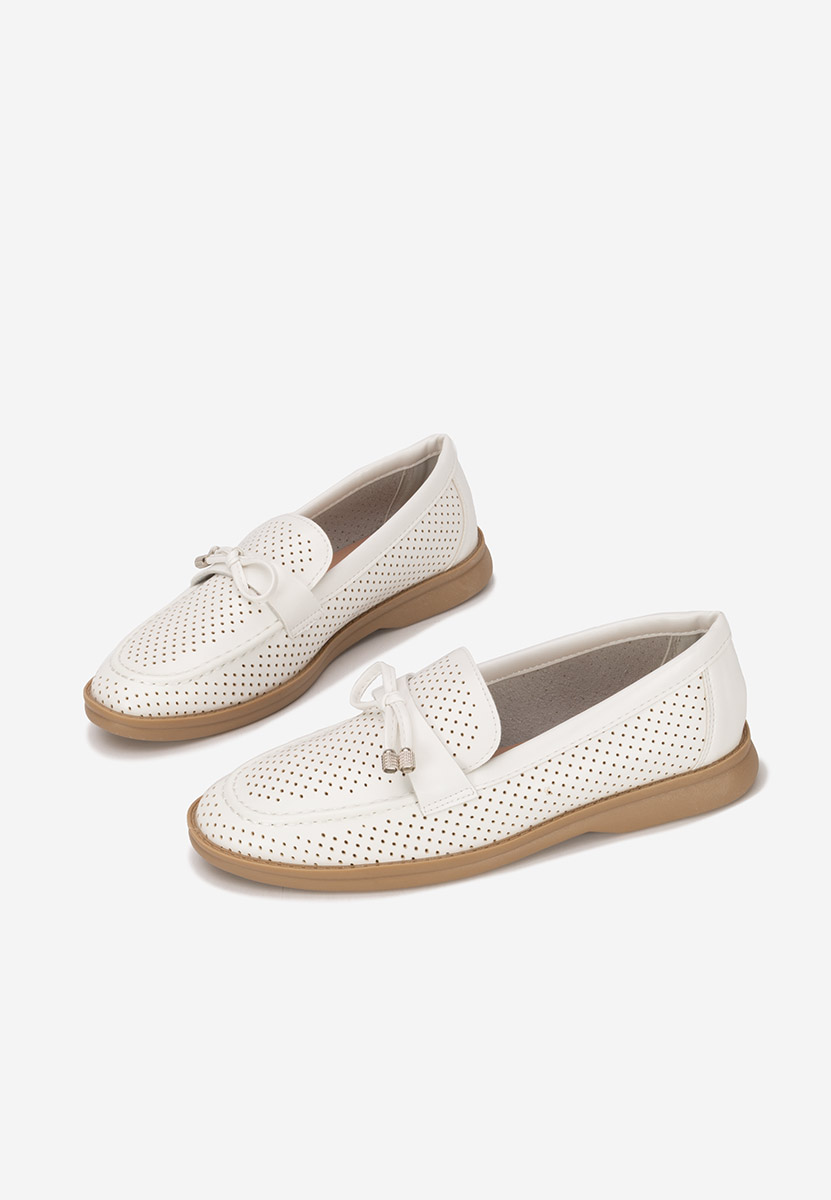 Mocasini de vara dama Morvana V3 albi