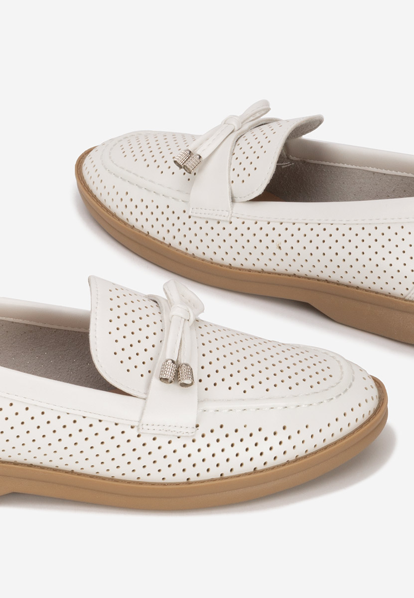 Mocasini de vara dama Morvana V3 albi