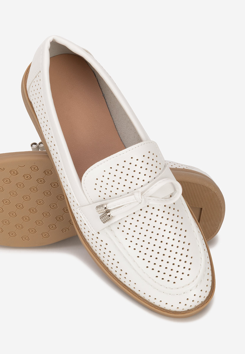 Mocasini de vara dama Morvana V3 albi