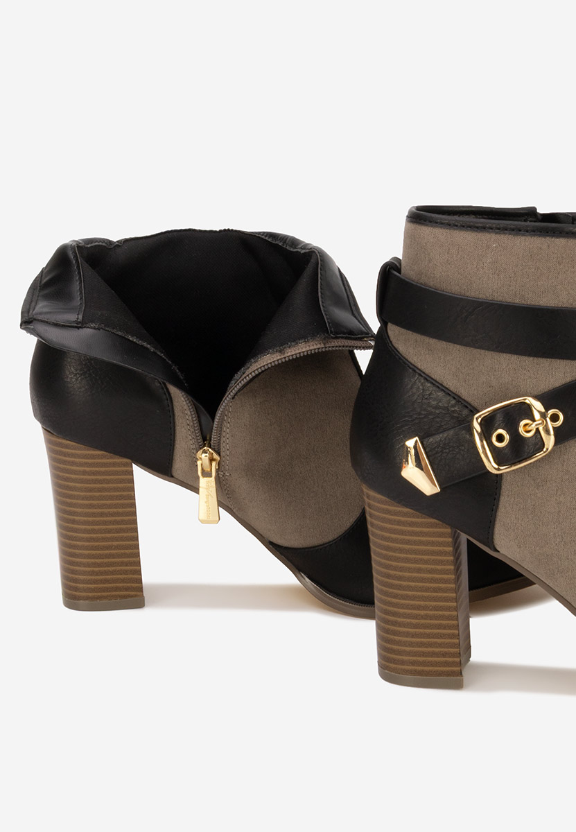 Botine cu toc gros Elbada negre