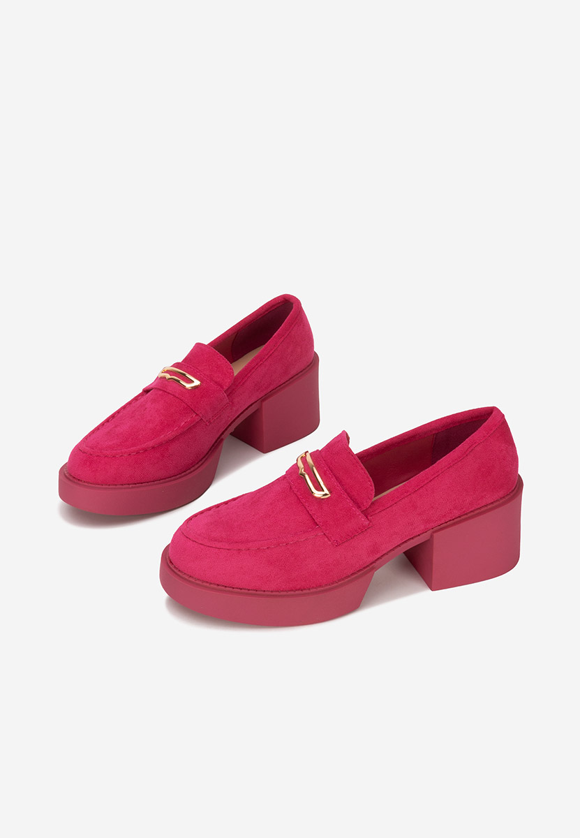 Mocasini cu toc Agnessa fucsia
