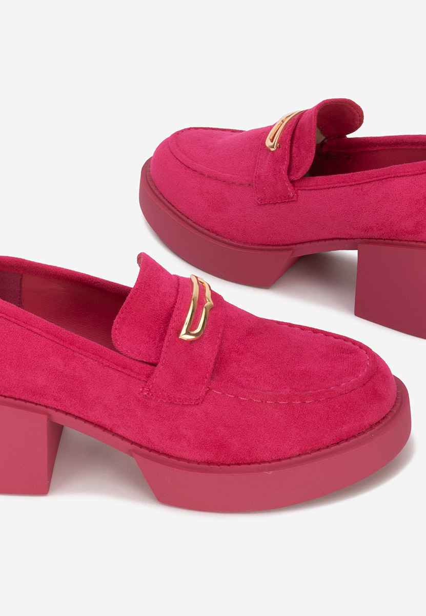 Mocasini cu toc Agnessa fucsia
