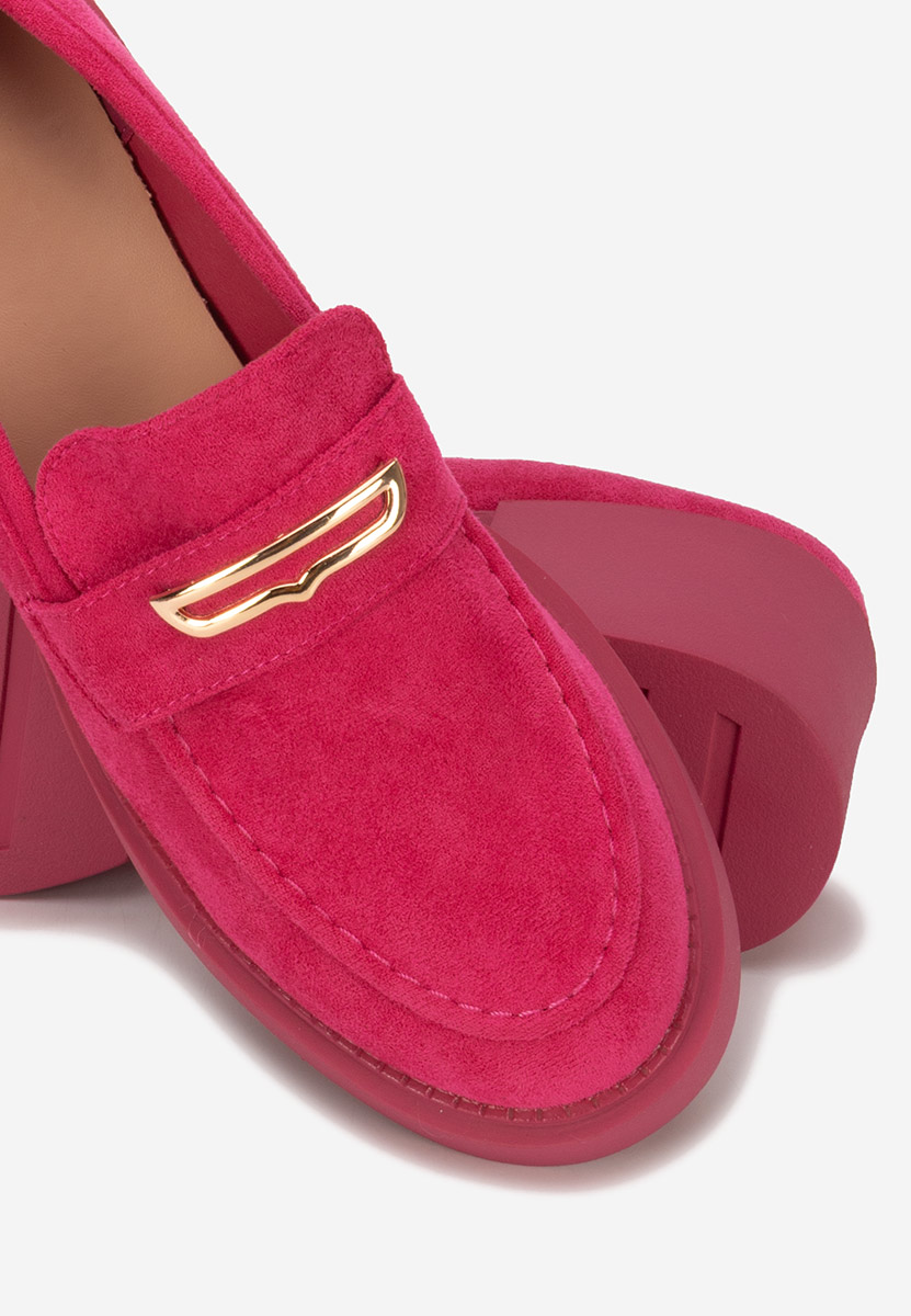 Mocasini cu toc Agnessa fucsia