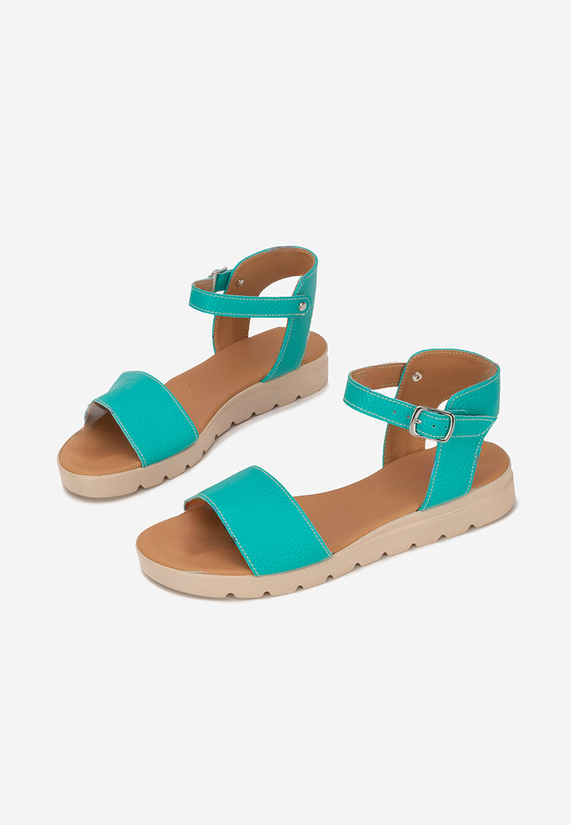 Sandale piele naturala Zeraha turcoaz
