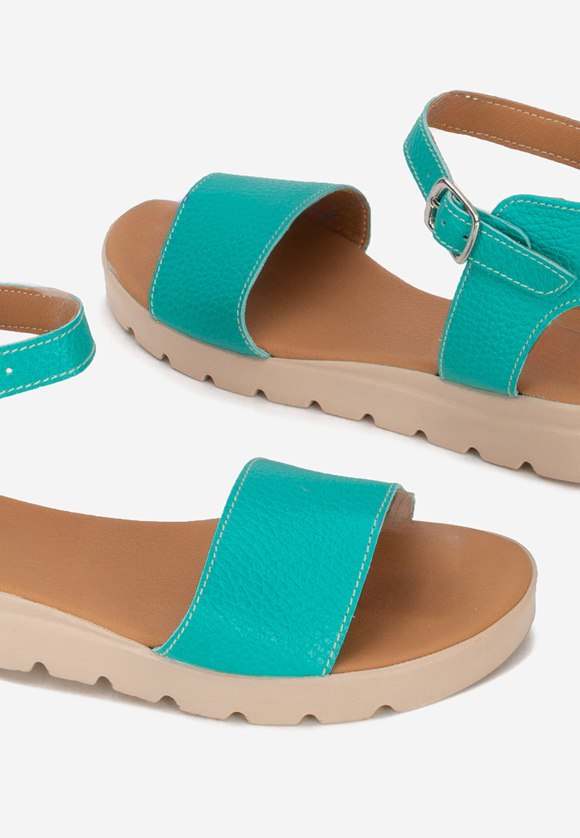 Sandale piele naturala Zeraha turcoaz
