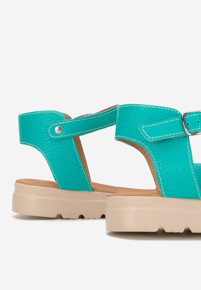 Sandale piele naturala Zeraha turcoaz