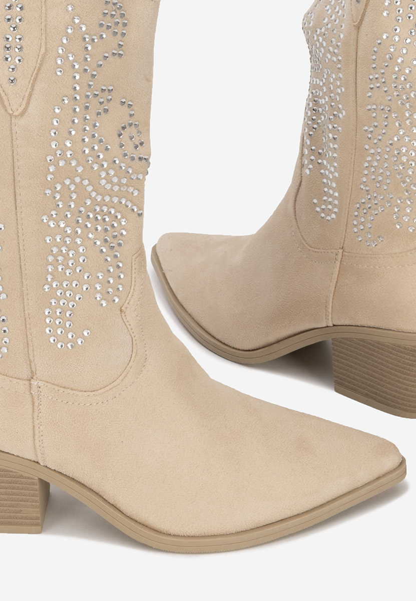 Cizme cowboy dama Avice bej