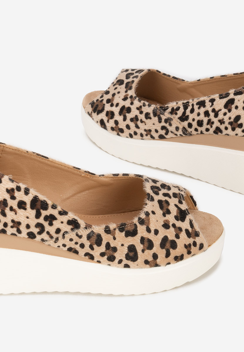 Pantofi cu platforma Luannsa leopard