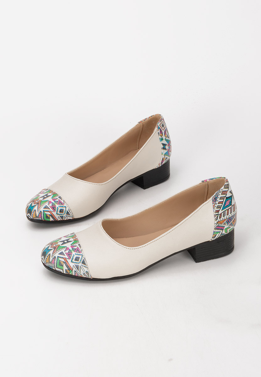Pantofi cu toc mic Romina V3 bej