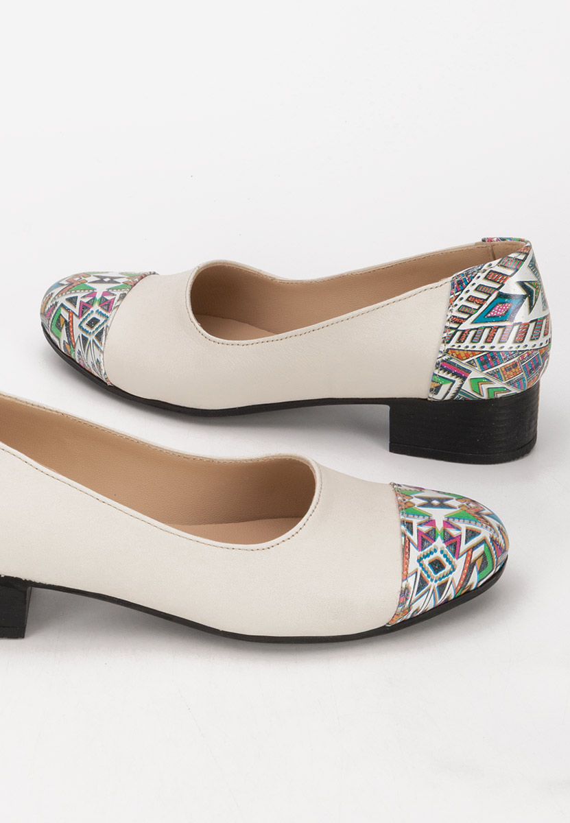 Pantofi cu toc mic Romina V3 bej