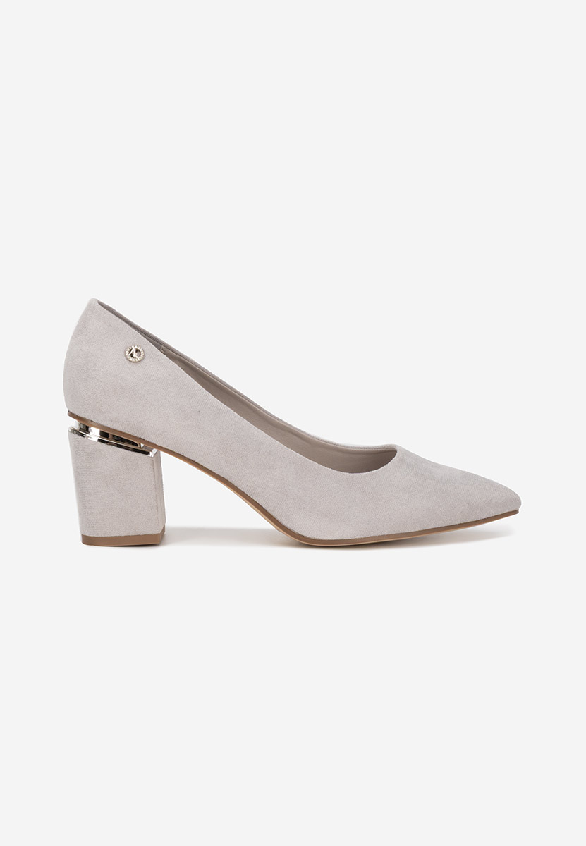 Pantofi cu toc gros V3 Nelia gri