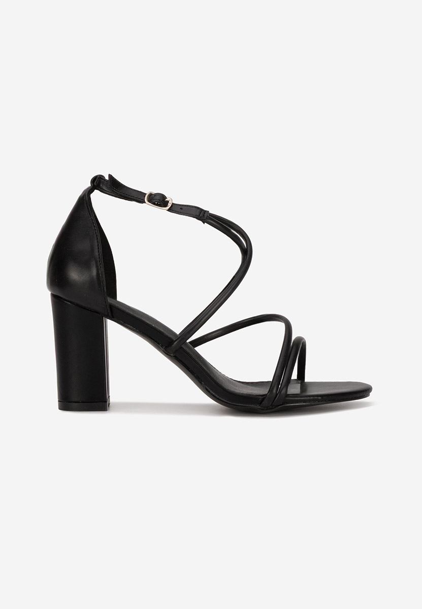 Sandale cu toc gros Zarila negre