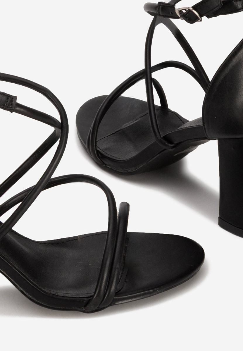Sandale cu toc gros Zarila negre