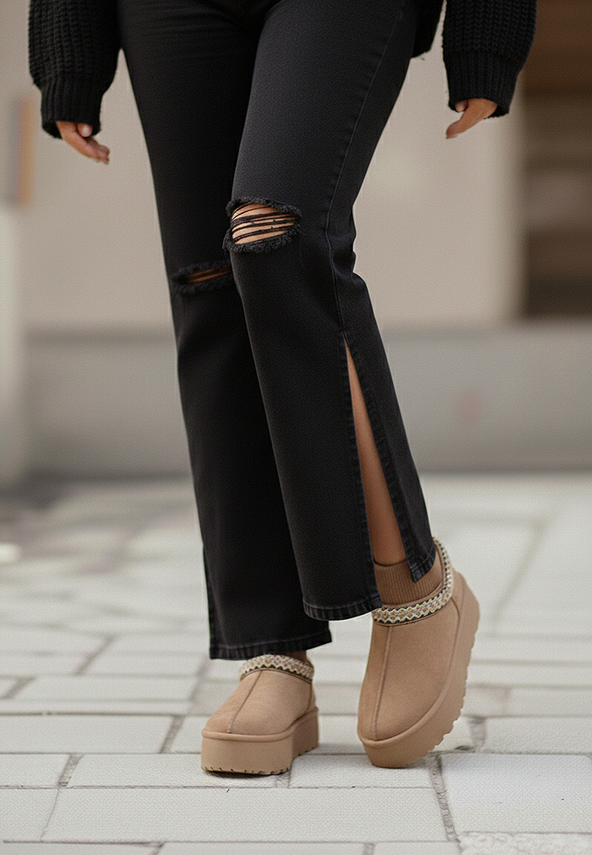 Cizme tip ugg Anadelia kaki