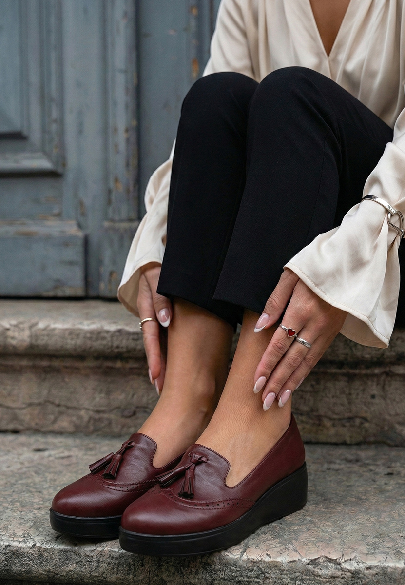 Pantofi casual cu platformă Olbia grena